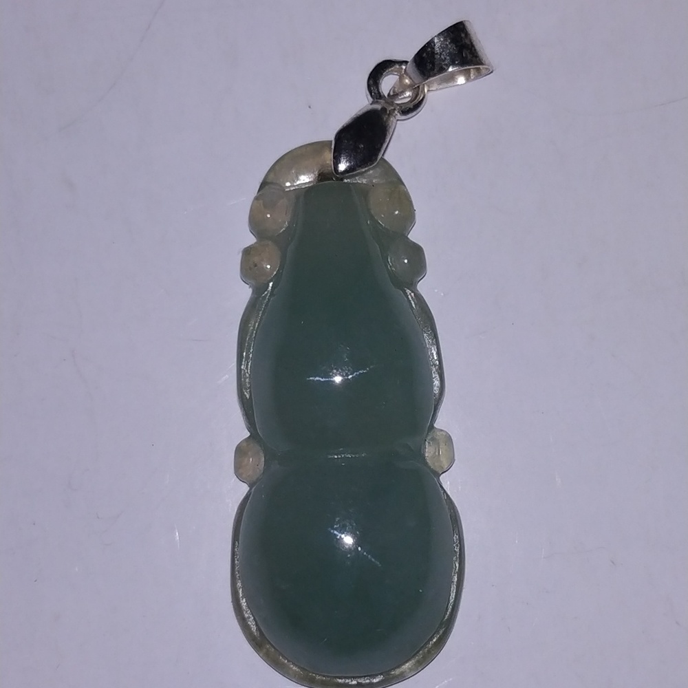vintage Authentic lavender green jade pendant